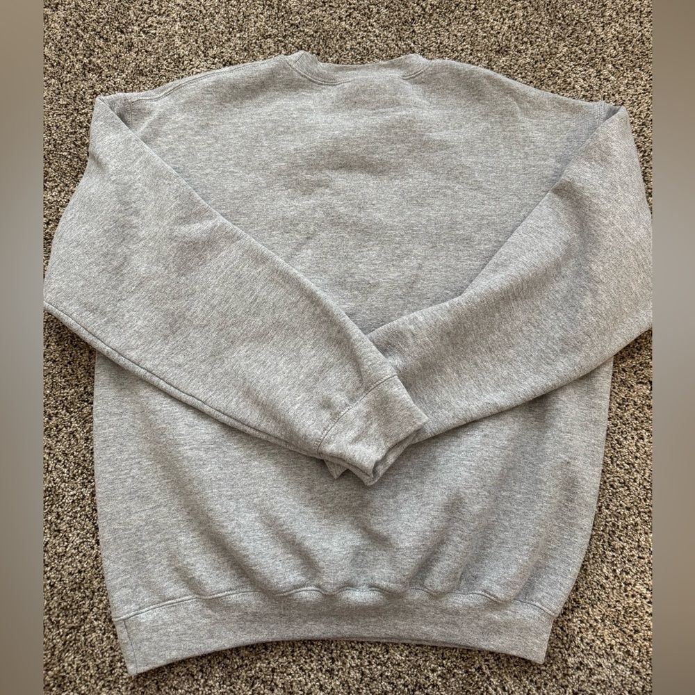 Gray Crewneck Sweater with Blue Car Design - Picture 4 of 4